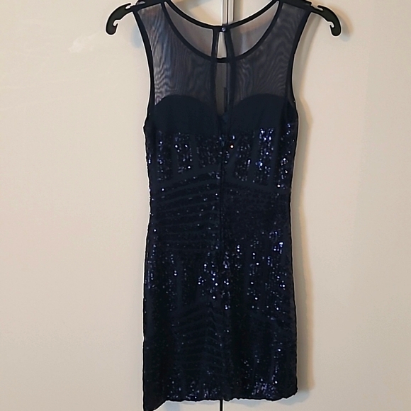 Blue Sequin Mini Party Dress - Picture 3 of 4